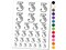Rose Typewriter Font Number 3 Three Temporary Tattoo Water Resistant Fake Body Art Set Collection